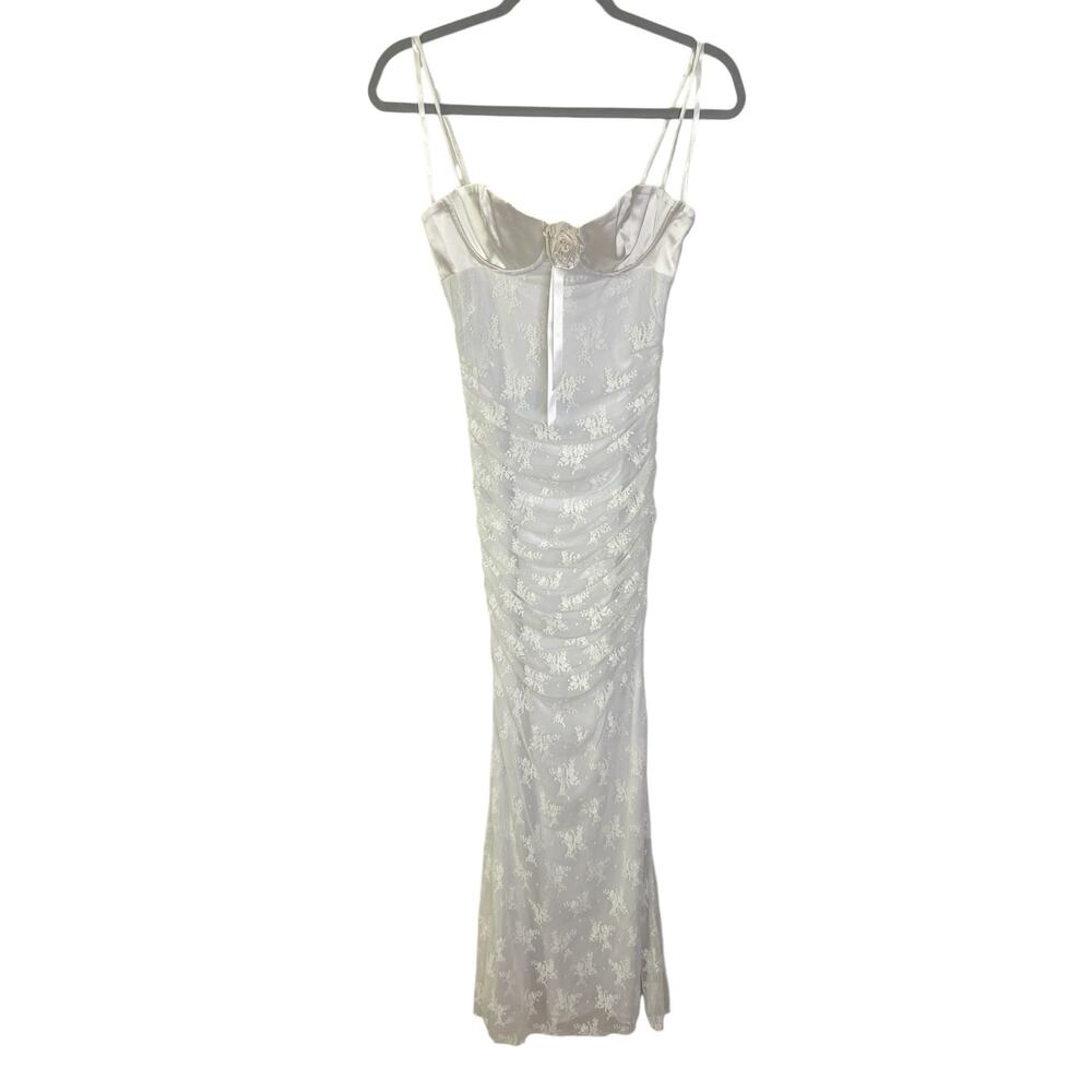 Majorelle Leonie Floral Lace Rosette Maxi Bridal Wedding Coquette Cocktail S - Picture 4 of 13